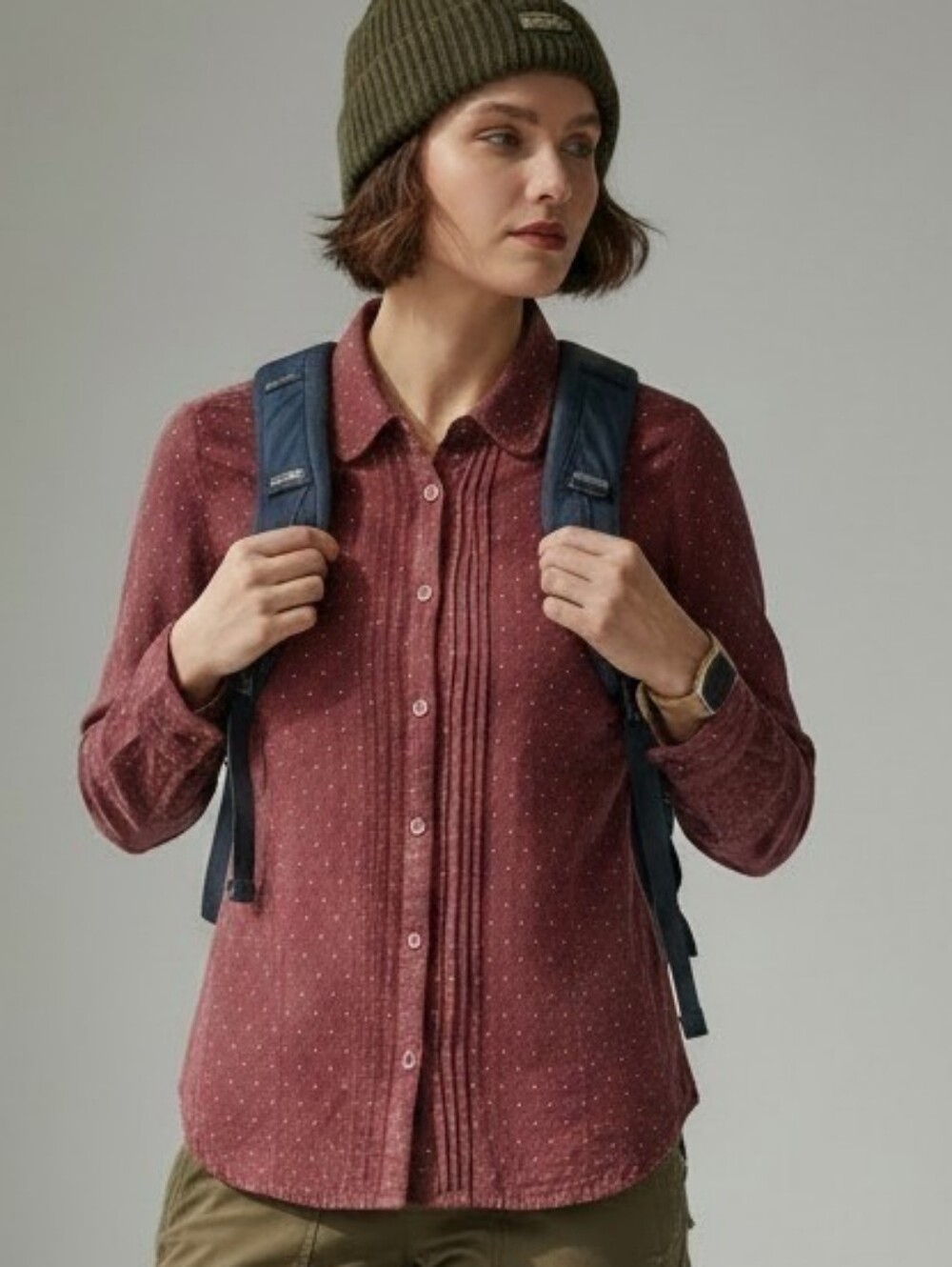 Kathmandu Maroon Button-Front Lightweight Shirt Jacket